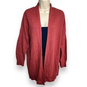 AMERICAN Eagle Slouchy Open Front Cardigan Raspberry Size Medium